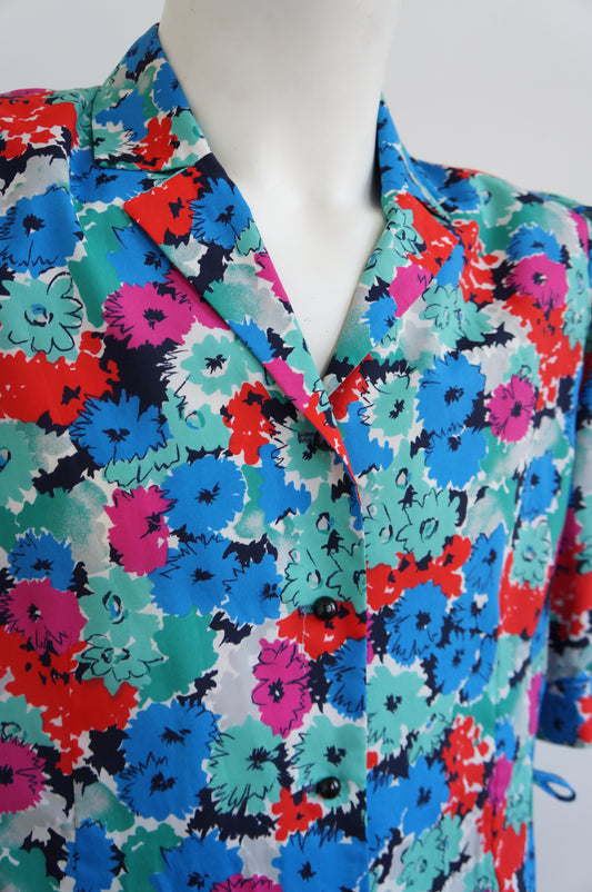 Chemise puffy fleurs
