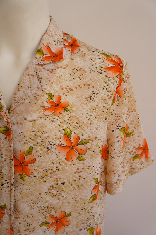 Chemise Hawaï orange