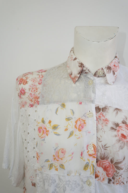 Chemise dentelle patchwork