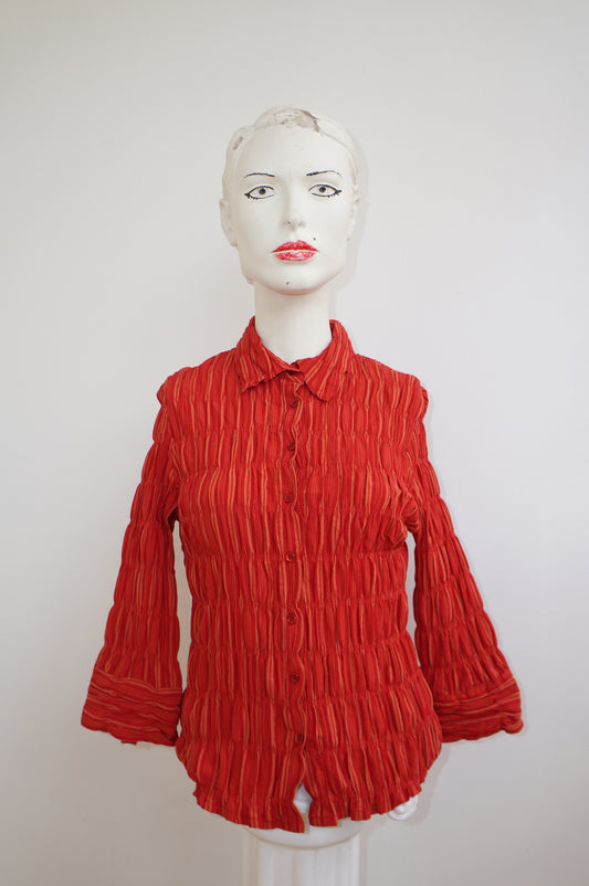 Chemise froufrou rouge