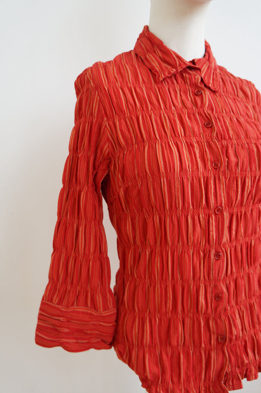 Chemise froufrou rouge