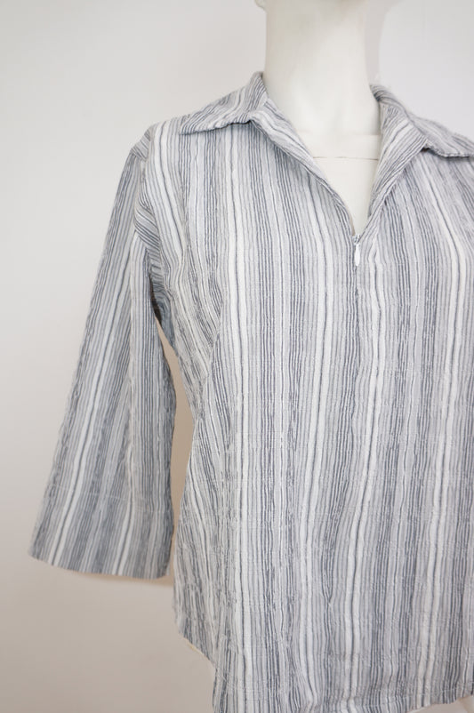 Chemise zip gris