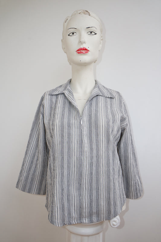 Chemise zip gris