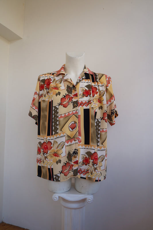 Chemise zigzag fleuri