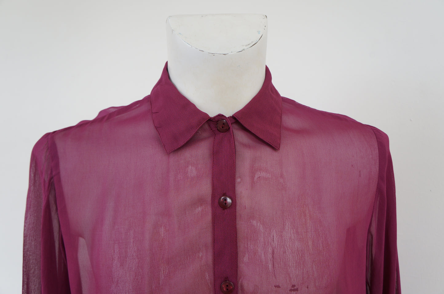 Burgundy transparent shirt