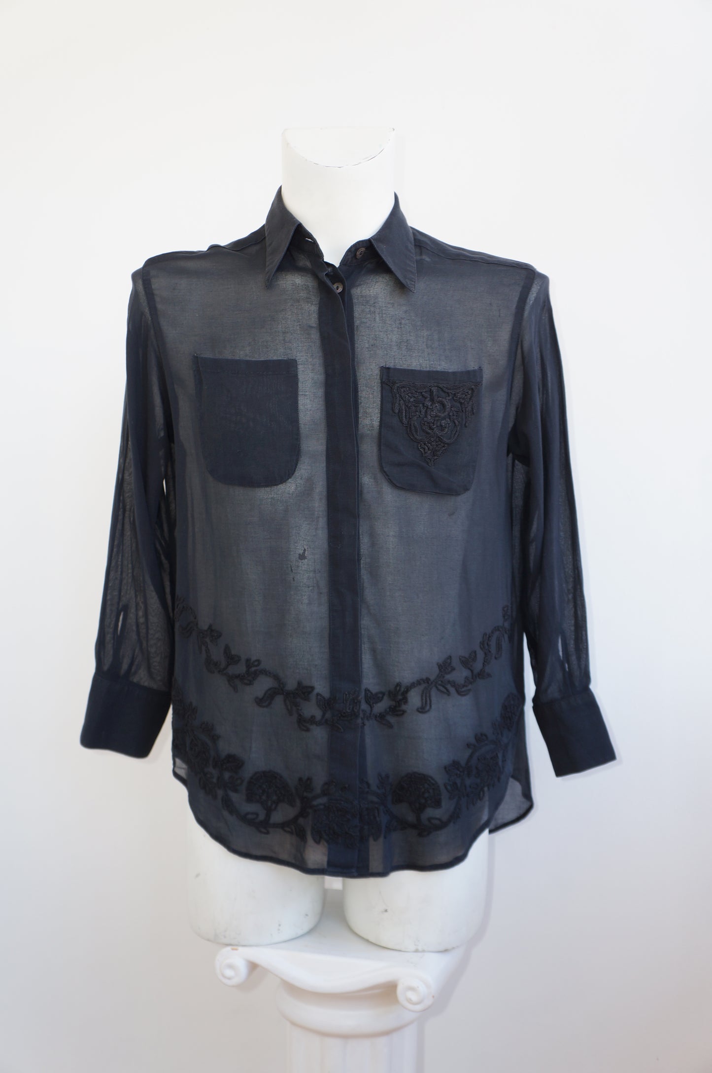 Transparent black roccobarocco shirt