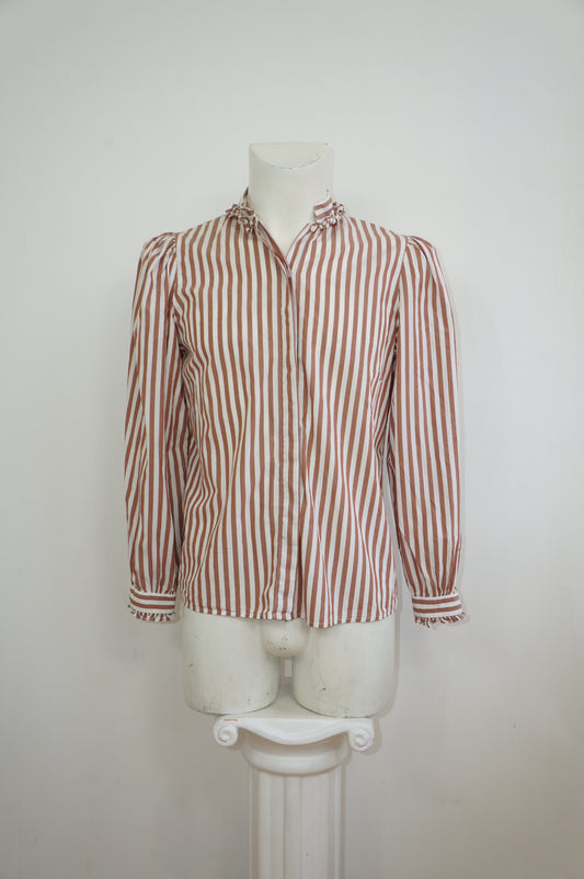 Chemise rayures moka
