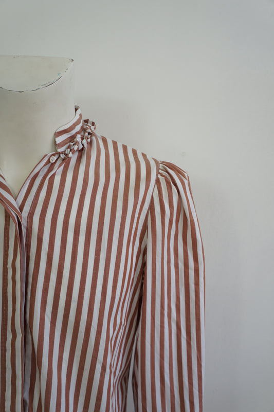 Chemise rayures moka