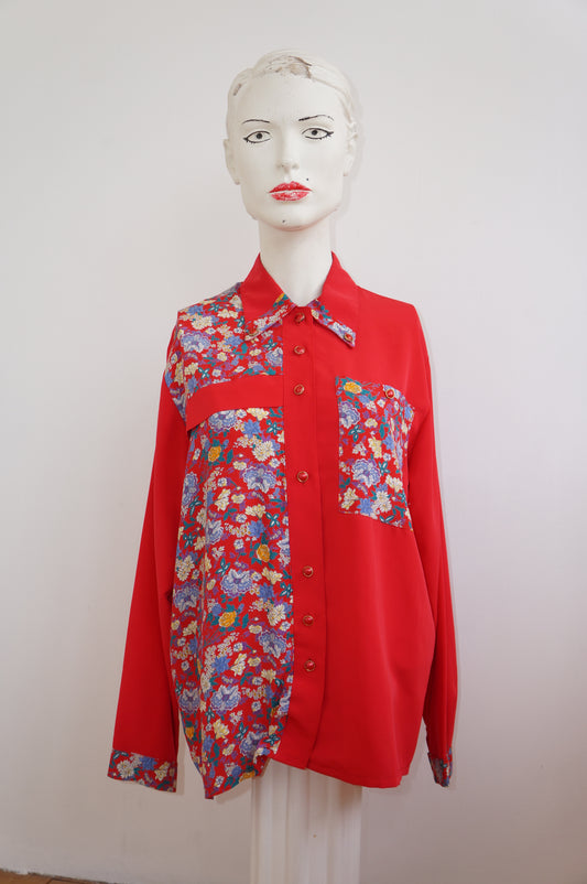 Chemise bi-goût fleuri