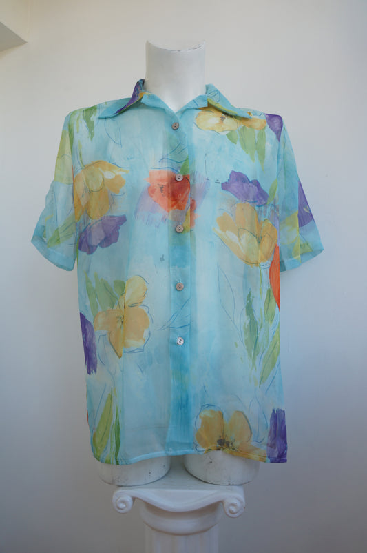 Chemise aquarelle fleurie