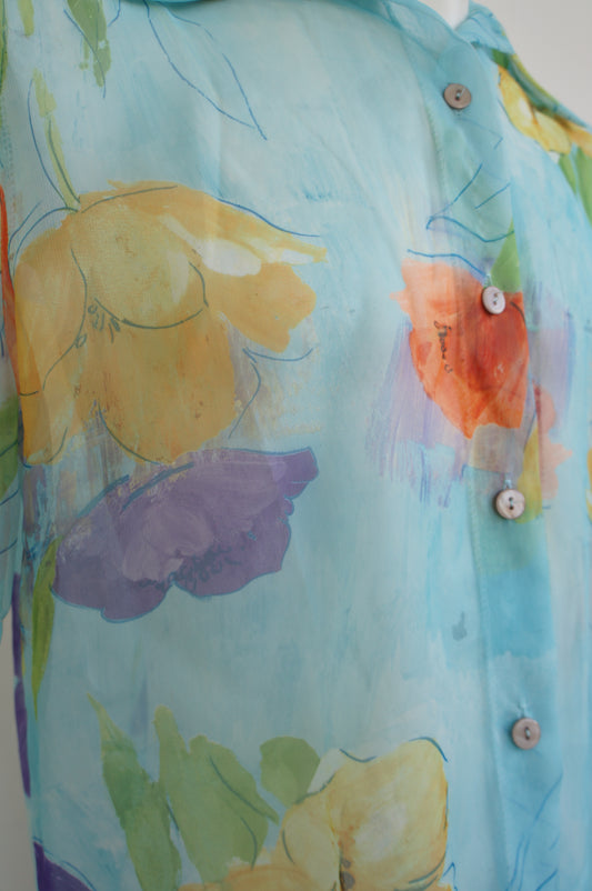 Chemise aquarelle fleurie