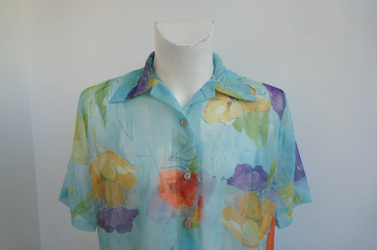 Floral watercolor shirt