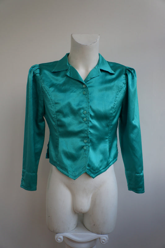 Chemise vert satiné