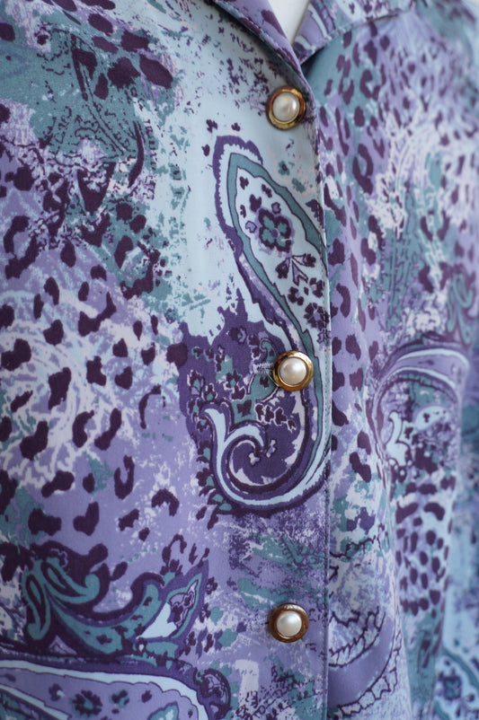 Chemise purple leopard