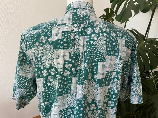 Chemise green patchwork