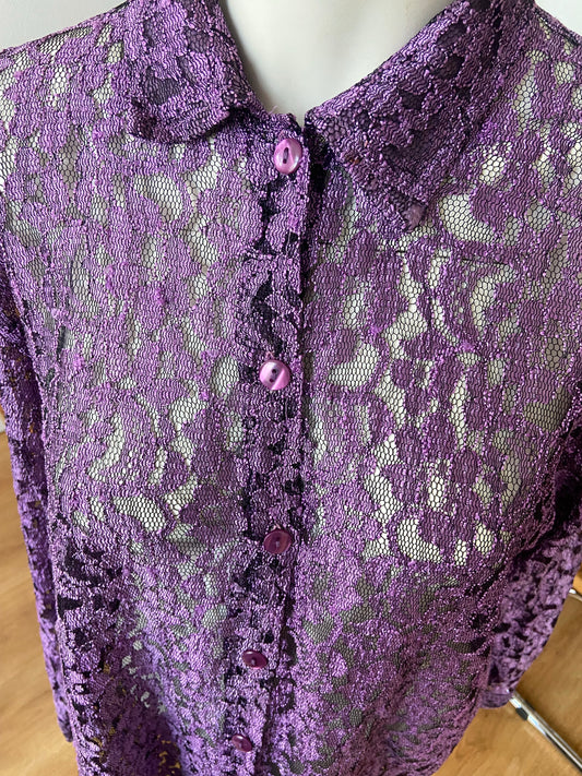 Chemise dentelle violette