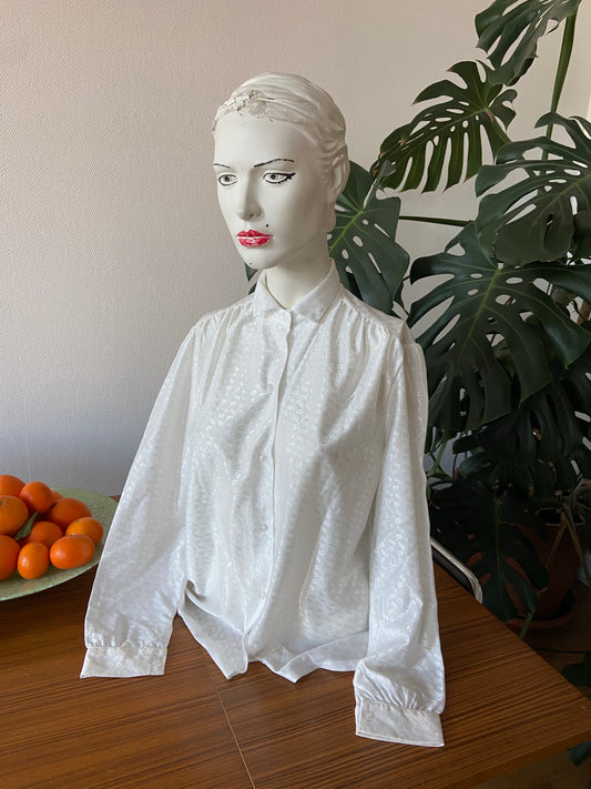 Chemise satinée blanche