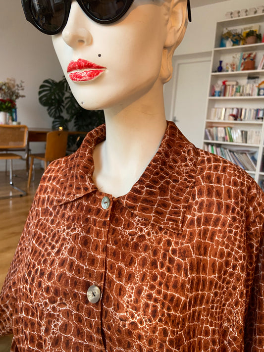 Chemise serpent marron