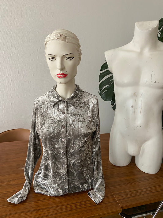 Chemise velours argent