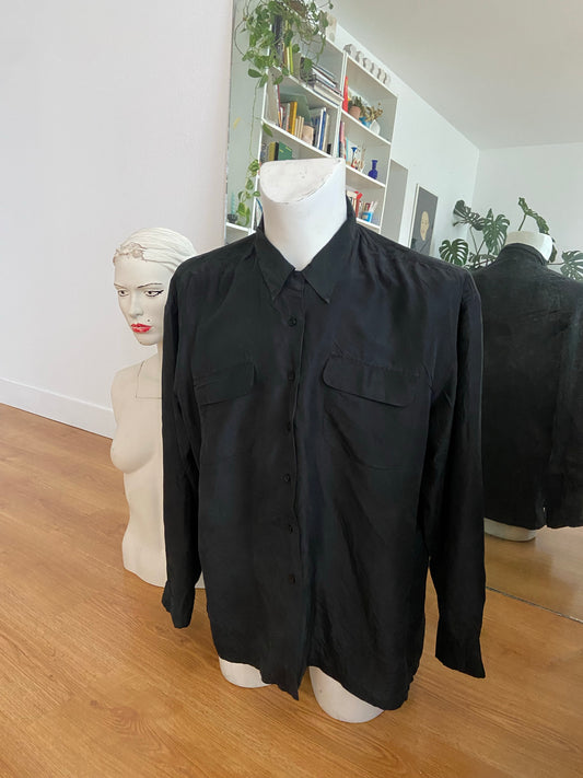 Chemise soie noire
