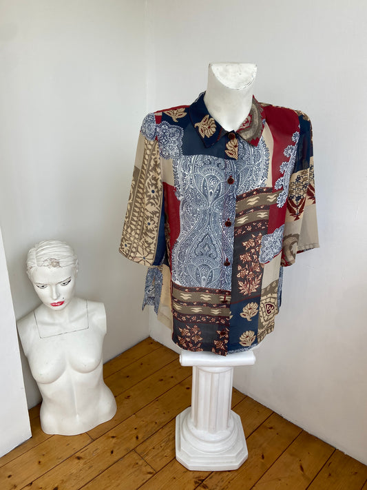 Chemise transparente patchwork