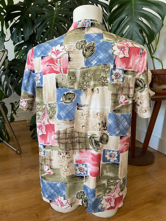 Chemise patchwork fleuri