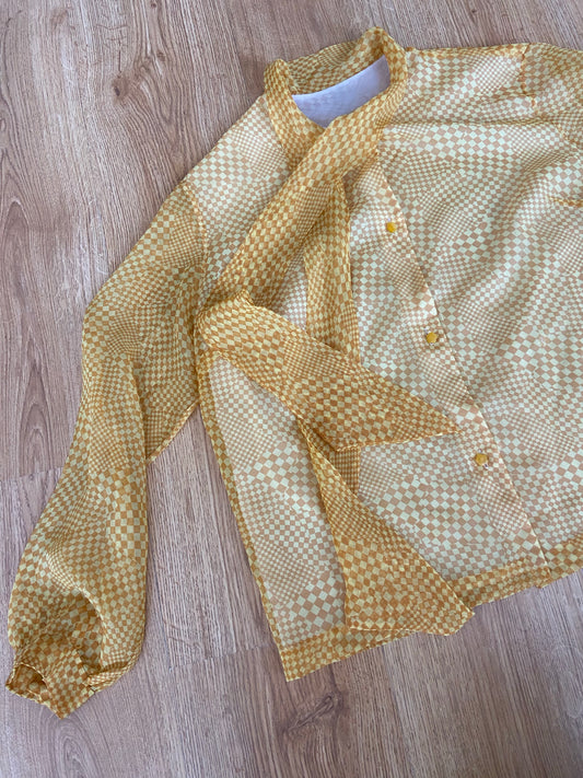 Chemise damier jaune