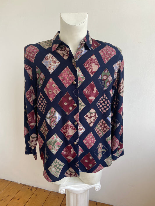 Chemise losanges burgundy