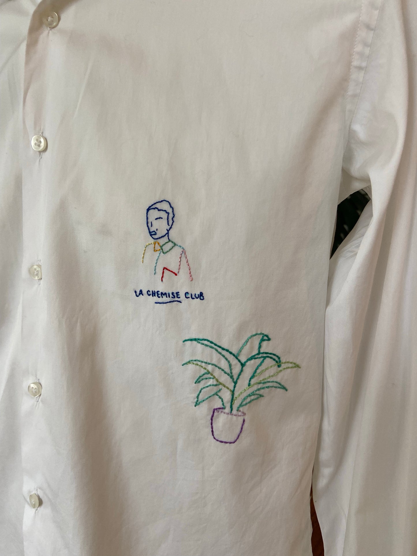 Plant embroidered shirt