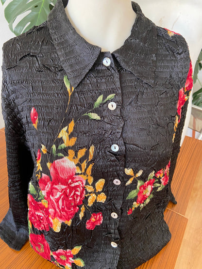 Floral pleated shirt