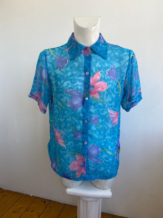 Chemise transparente aqua