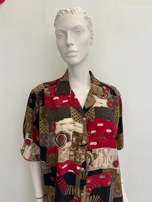 Chemise damier rouge marron
