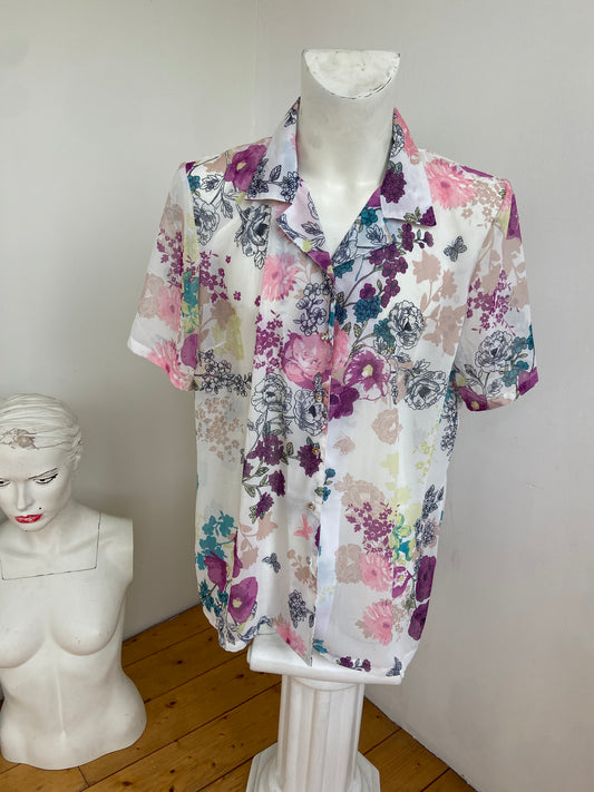 Chemise transparente pivoines