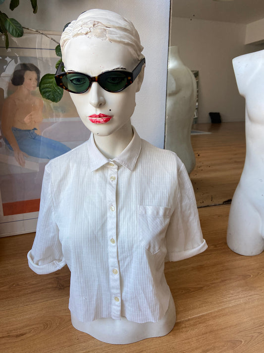 Chemise crop bianca