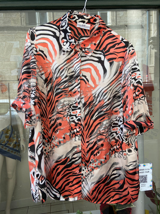 Chemise zèbre saumon
