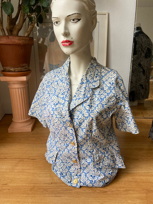 Chemise damier feuilles