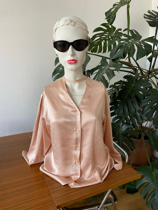 Chemise choker rose pâle