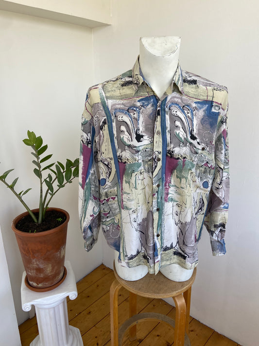 Chemise silk chevaux