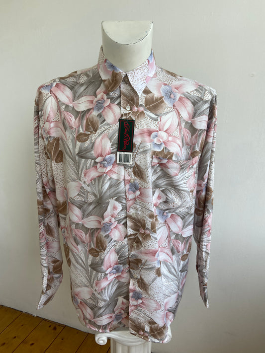 Chemise orchidées roses