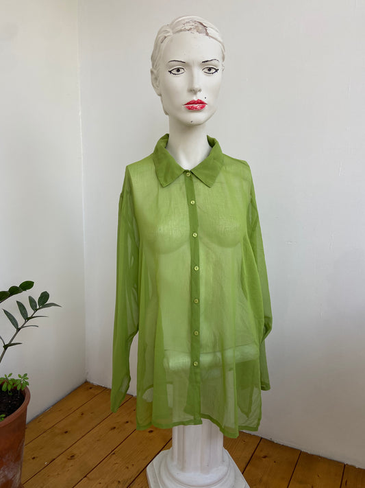 Chemise transparente lime