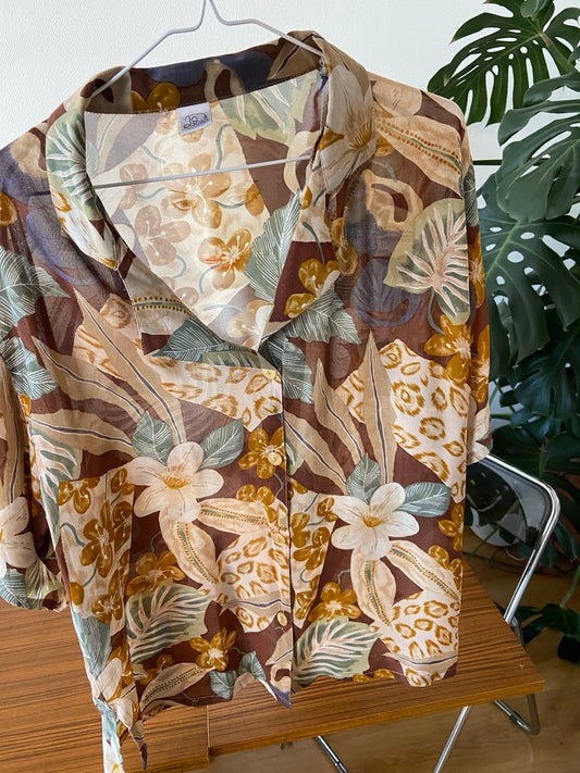 Chemise tropicale transparente