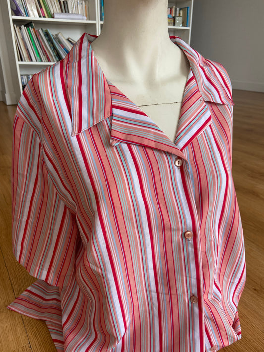 Chemise rayée rose