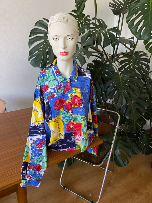 Chemise crop fleurie