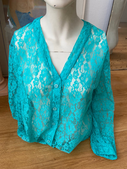 Turquoise lace shirt