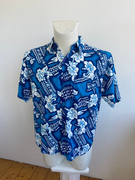 Chemise aloha bleue
