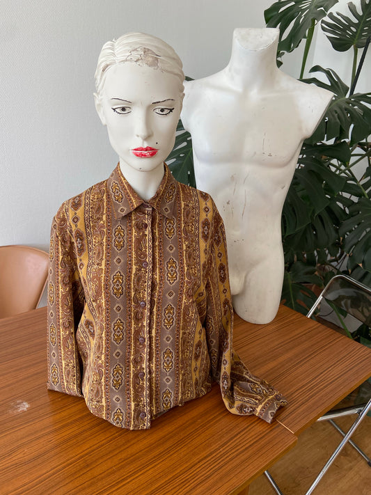 Chemise cachemire marron