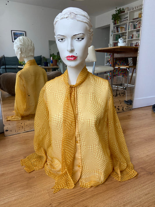 Chemise damier jaune