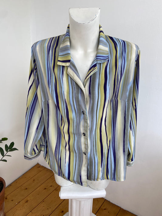 Chemise rayures anis purple