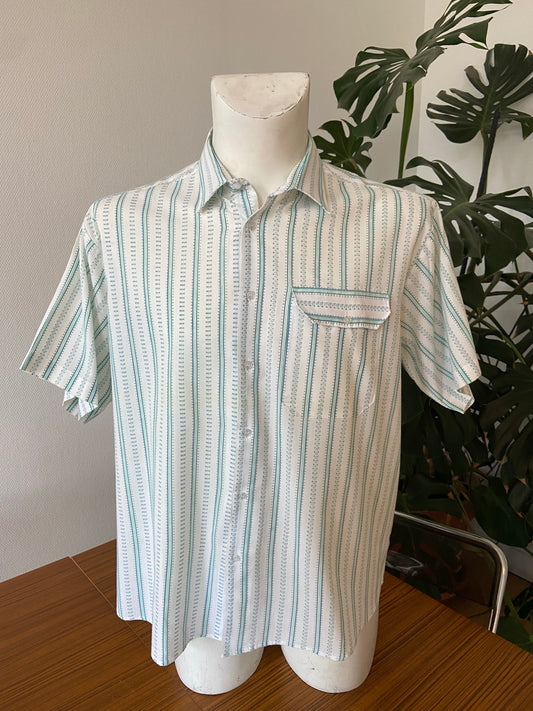 Chemise rayures turquoise