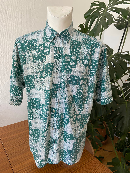 Chemise green patchwork